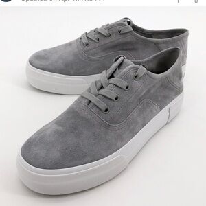 Vince Gray Suede Copley Platform Lace-up Sneakers Size 8